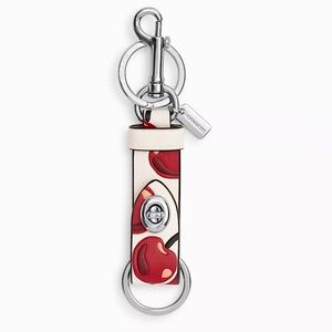 NWT! 🍒COACH Cherry Print Trigger Snap Keychain Bag Charm CZ088 AUTHENTIC